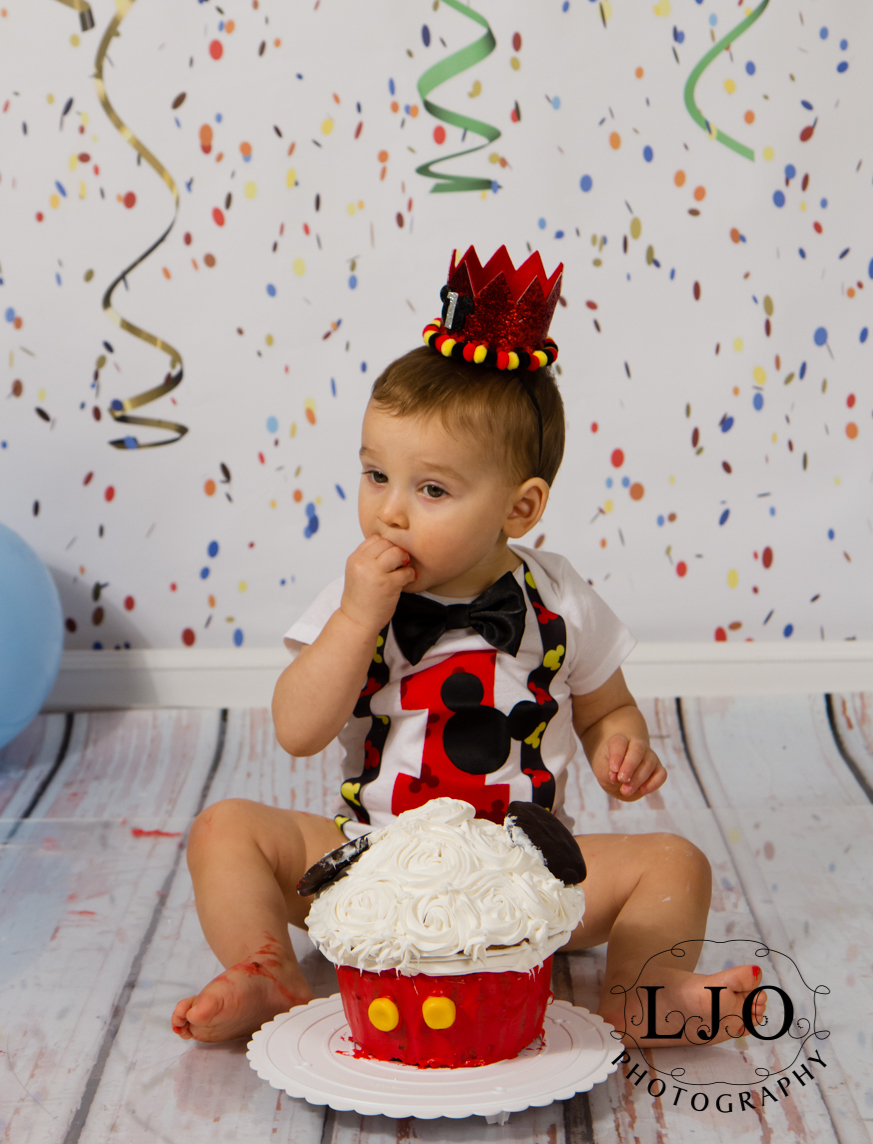 Mickey Mouse Cake Smash 1st Birthday Session Smithtown Hauppauge